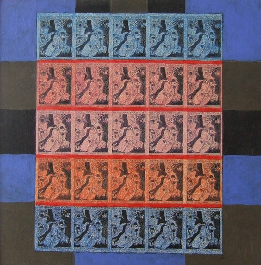 Chagall Stamps (Money Works Series), Painting, circa 1980