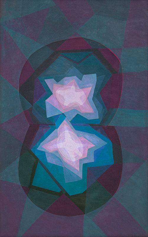 Haiku Series: Camelia Tree, Mixed Media Painting, 1985