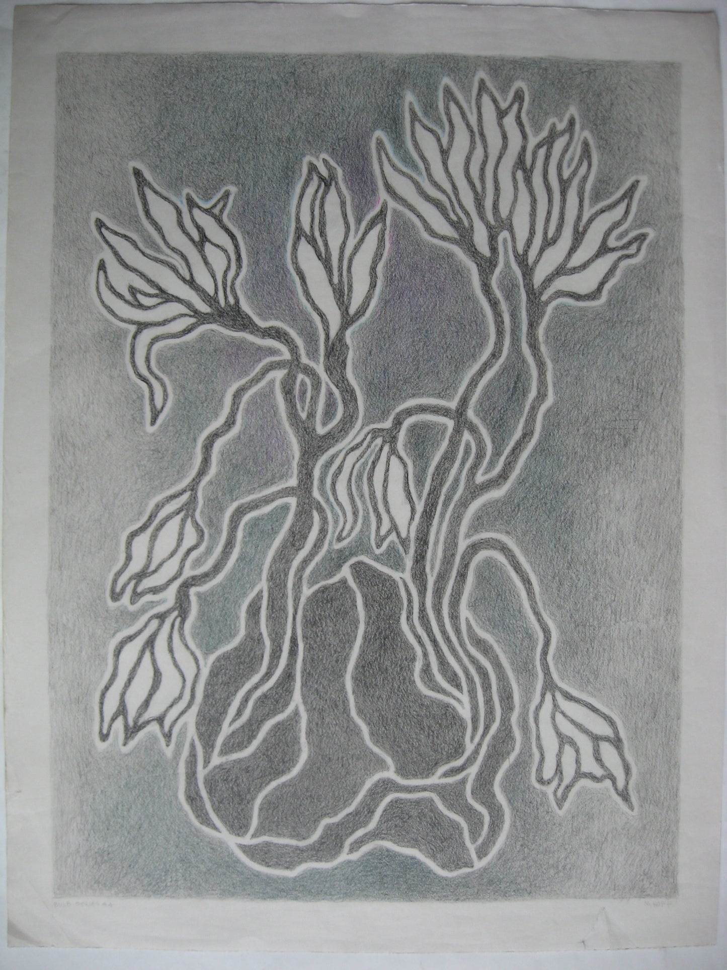 Bulb Series #4 (Crayon Rubbing Series), Drawing