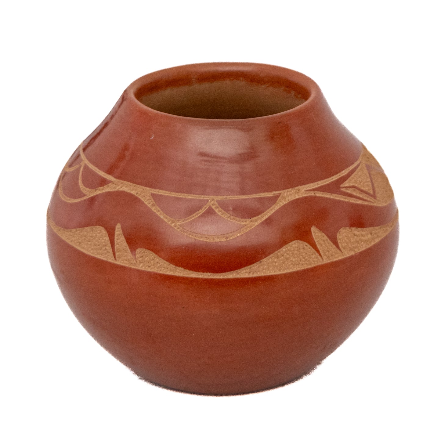Redware Pottery Olla with Avanyu Water Serpent by Tony Da (1940-2008)