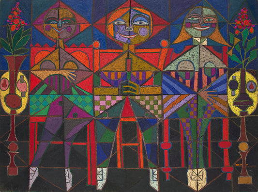 Edward Marecak (1919-1993) artwork for sale. The Three Fates (Three Abstract Women), Painting, 1968, Denver, Colorado, Art Gallery)
