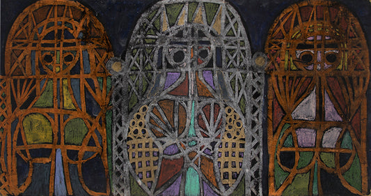 Byzantine Spell (Three Abstract Figures), Painting, 1965