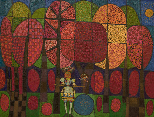 Edward Marecak (1919-1993) artwork for sale. The Enchantress (Woman with Trees), Painting, 1966, Denver, Colorado, Art Gallery)
