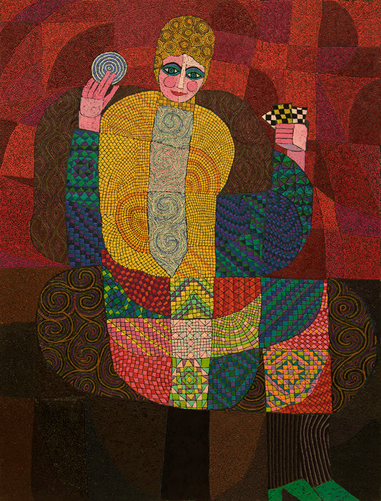 Edward Marecak (1919-1993) artwork for sale. The Fortune Teller (Semi Abstract Woman), Painting, 1991, Denver, Colorado, Art Gallery)
