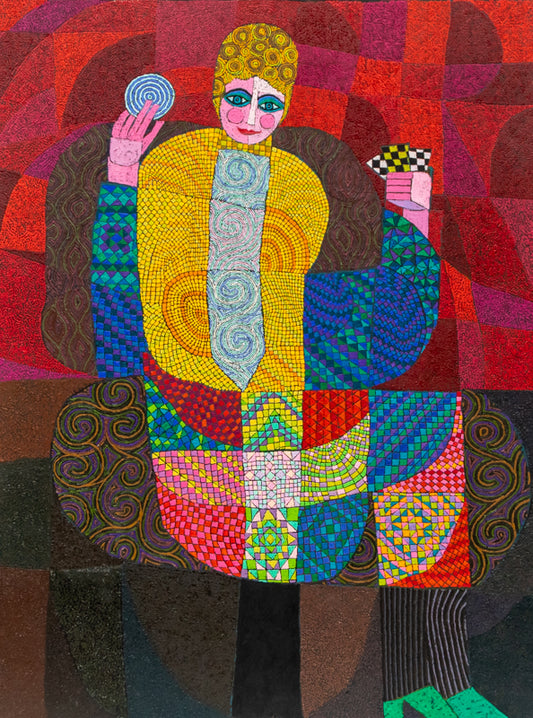 The Fortune Teller (Semi Abstract Woman), Painting, 1991