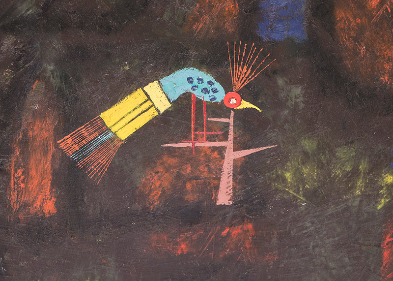 I Send Evil into the Night (Abstract with Figure, Bird, and Cat), Painting, 1956