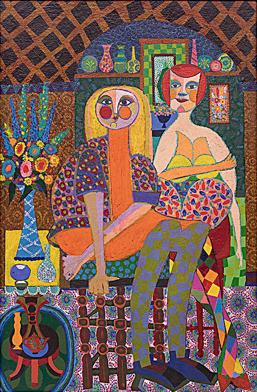 Edward Marecak (1919-1993) artwork for sale. Friends (Two Women), Painting, 1970, Denver, Colorado, Art Gallery)