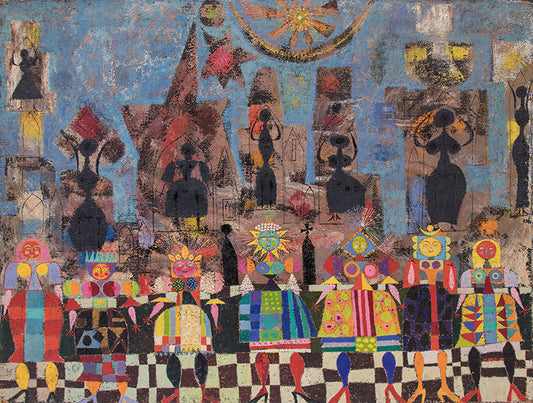 Seven Wise and Foolish Virgins (Fourteen Women), Painting, 1960