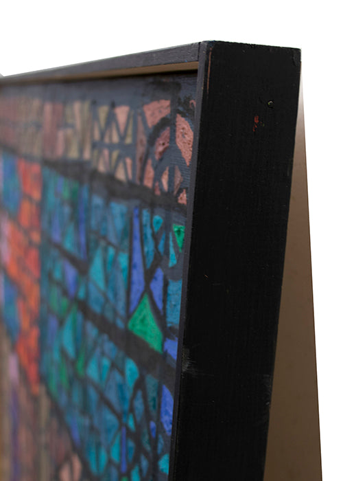 Three Figures Caught in Stained Glass, Painting, 1989