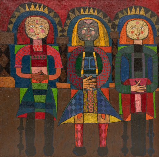 The Three Fates Sit #1 (Three Women), Painting, 1962