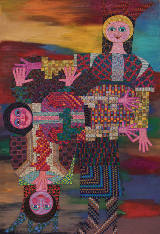 Edward Marecak (1919-1993) artwork for sale. The Fates in an Upside Down World, Painting, 1988, Denver, Colorado, Art Gallery)