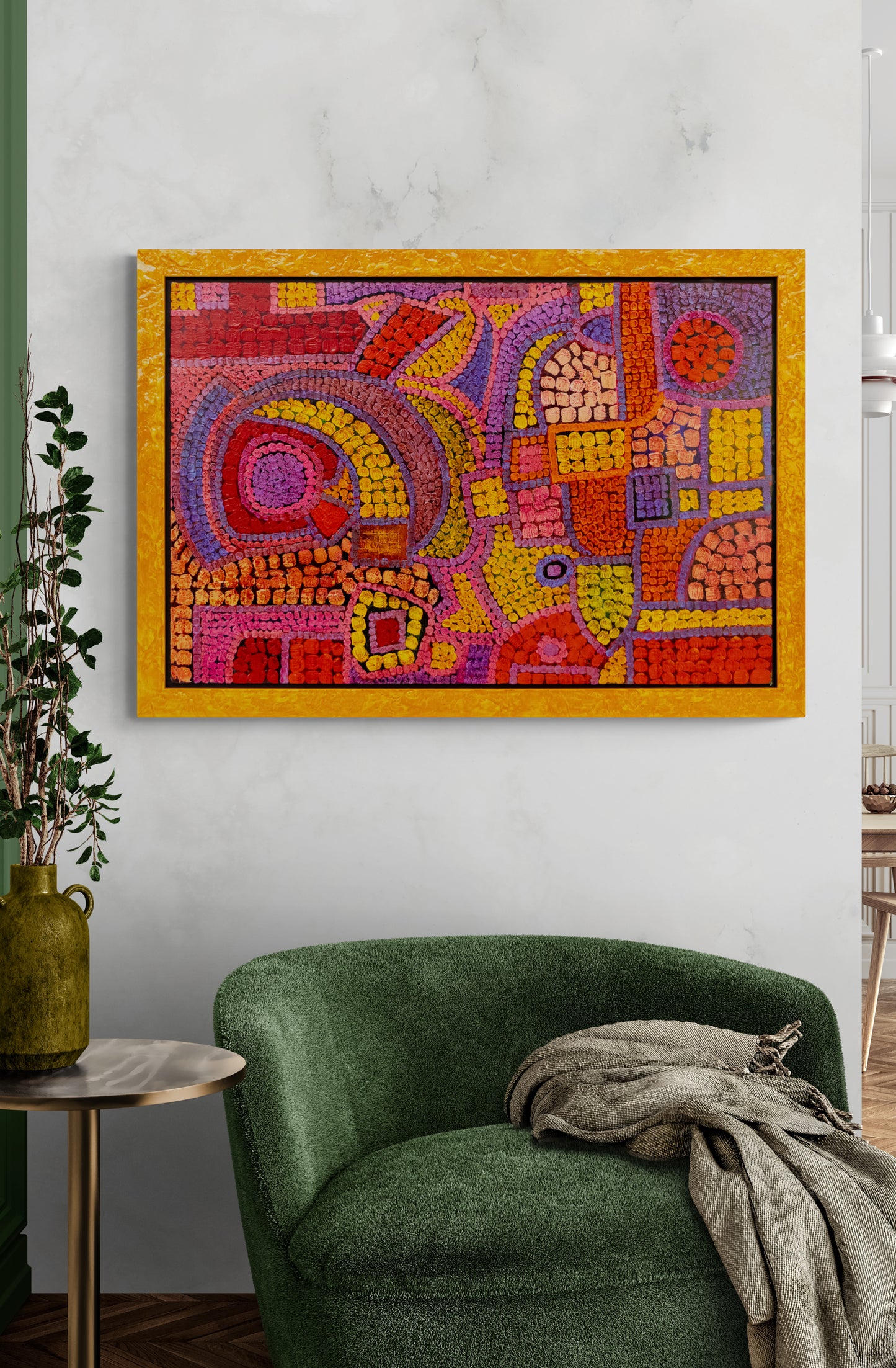 Spell (Abstract in Red, Orange, Gold, Pink, and Violet), Painting, 1987