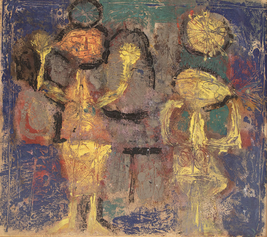 Edward Marecak (1919-1993) artwork for sale. The Visitor (Abstracted Figures), Painting, 1960, Denver, Colorado, Art Gallery)
