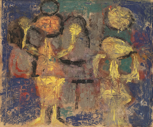 The Visitor (Abstracted Figures), Painting, 1960