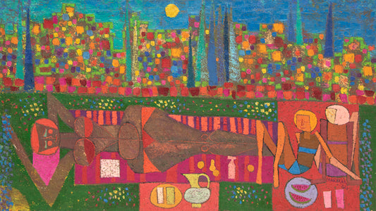 Edward Marecak (1919-1993) artwork for sale. Apprentice Witches (Abstracted Woman and Girls), Painting, 1966, Denver, Colorado, Art Gallery)