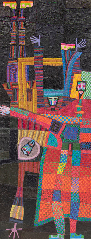 Evil Magicians in an Upside Down World (Three Abstracted Men), Painting, 1980