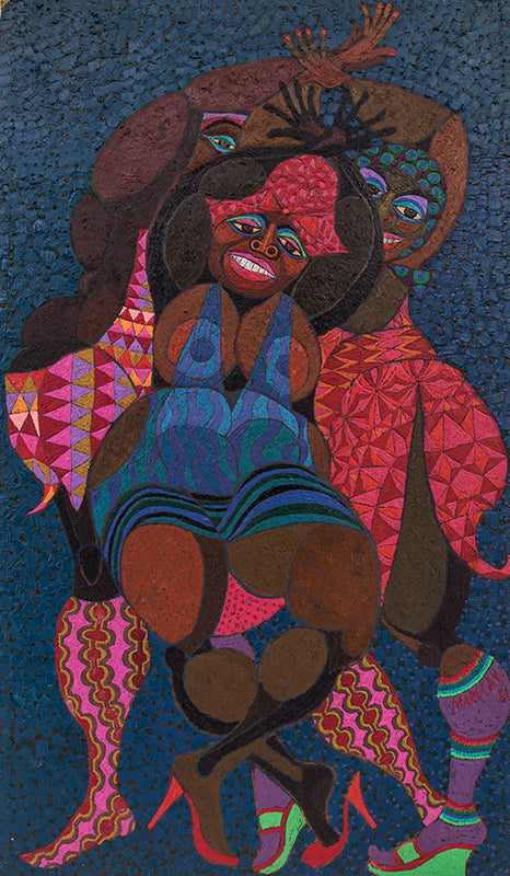 Edward Marecak (1919-1993) artwork for sale. Calypso (Three Women Dancing), Painting, 1981, Denver, Colorado, Art Gallery)