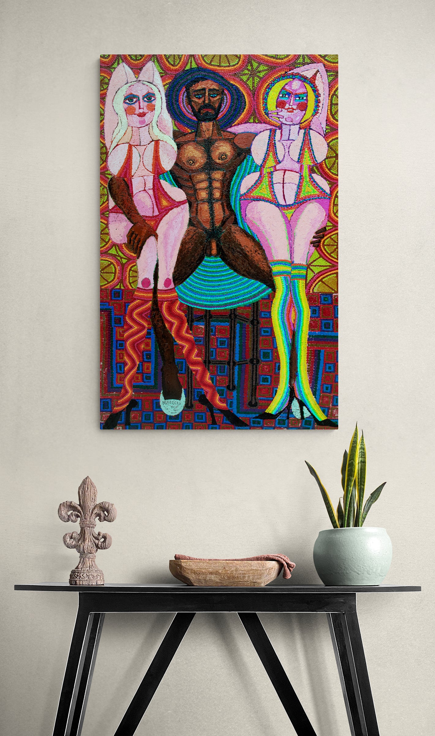Zeus, Venus and Hera (Man and Two Women), Painting, 1982