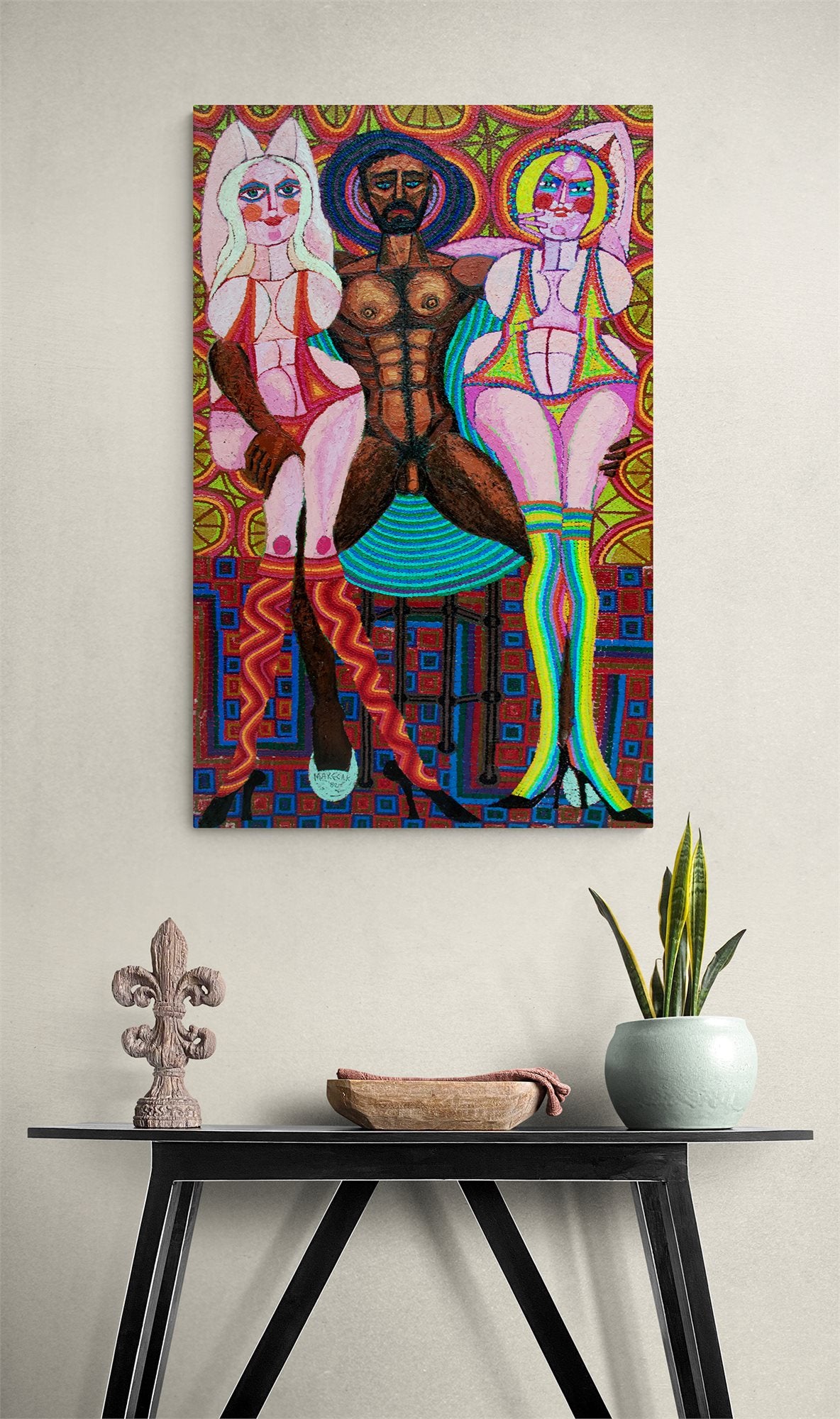 Zeus, Venus and Hera (Man and Two Women), Painting, 1982