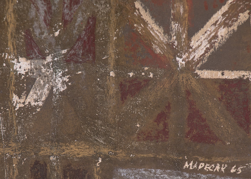 Nero's House of Gold (Abstract in Cream, Gold, Burgundy, and Gray), Painting, 1965