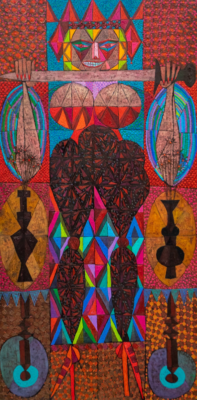 War Goddess Stands For Her Portrait (Woman with Sword), Painting, 1968
