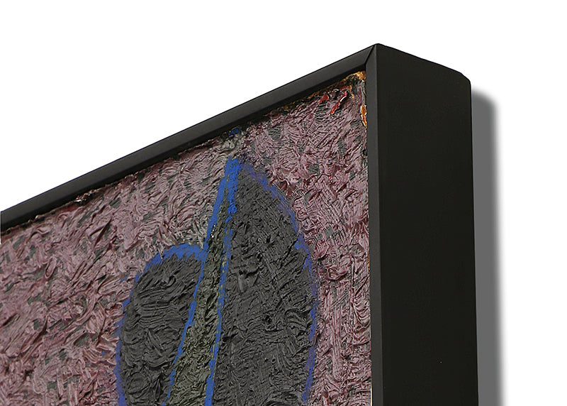 Floating Shapes (Abstract in Pink, Coral, Yellow, Blue, and Black), Painting, 1985