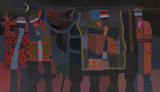 Edward Marecak (1919-1993) artwork for sale. The Joke (Figures Laughing), Painting, circa 1980, Denver, Colorado, Art Gallery)