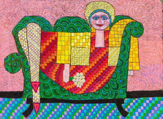 Woman of Great Importance (Woman Lounging on Sofa), Painting, 1990