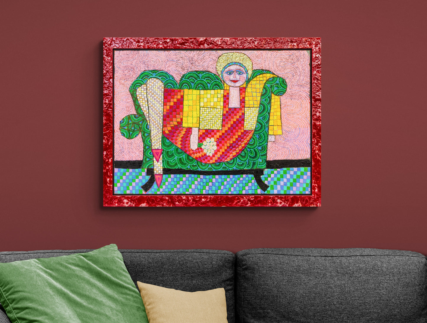 Woman of Great Importance (Woman Lounging on Sofa), Painting, 1990