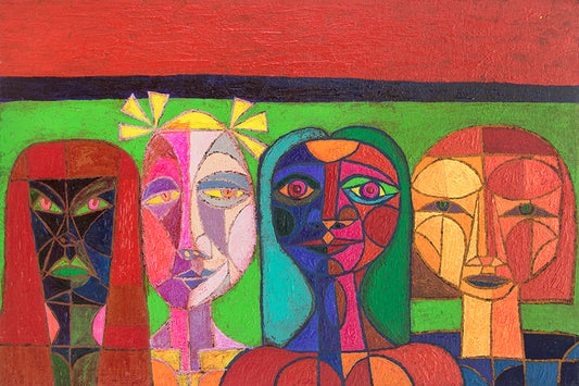 Edward Marecak (1919-1993) artwork for sale. The Committee (Four Women), Painting, 1980, Denver, Colorado, Art Gallery)
