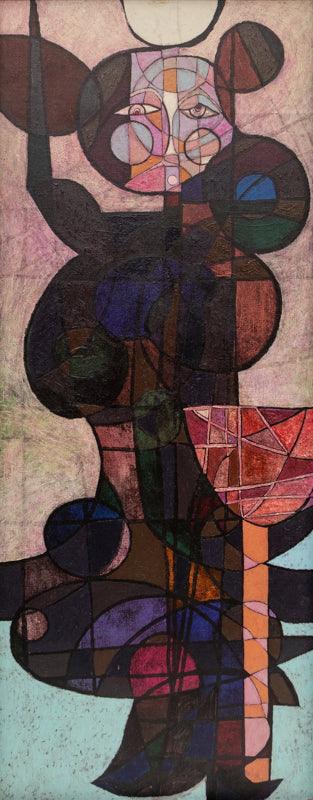 Edward Marecak (1919-1993) artwork for sale. Winter Witch (Abstract Female Figure), Painting, 1989, Denver, Colorado, Art Gallery)