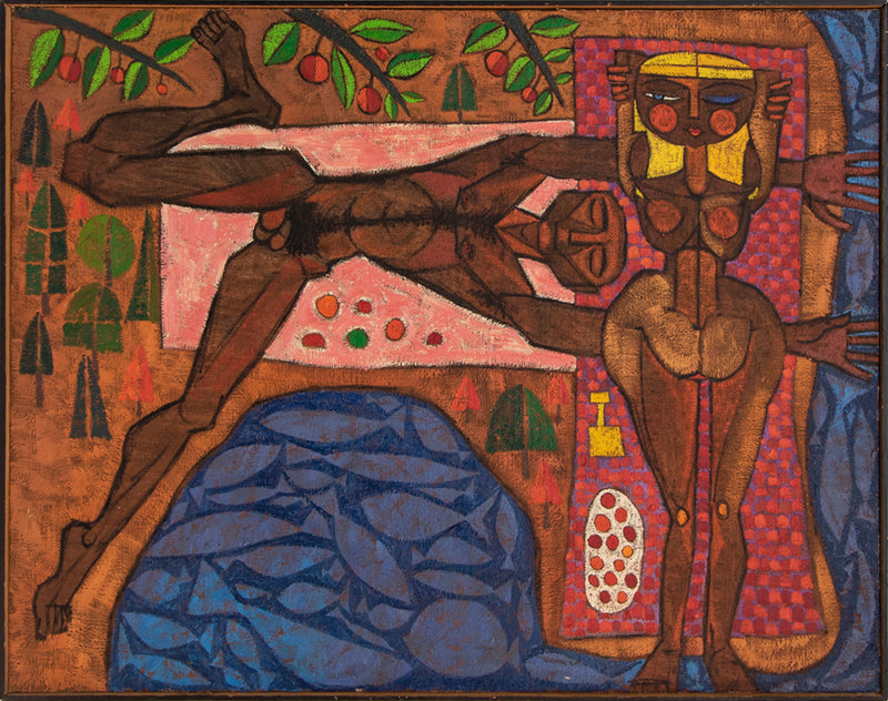 Adam And Eve (Man and Woman Reclining), Painting, 1960
