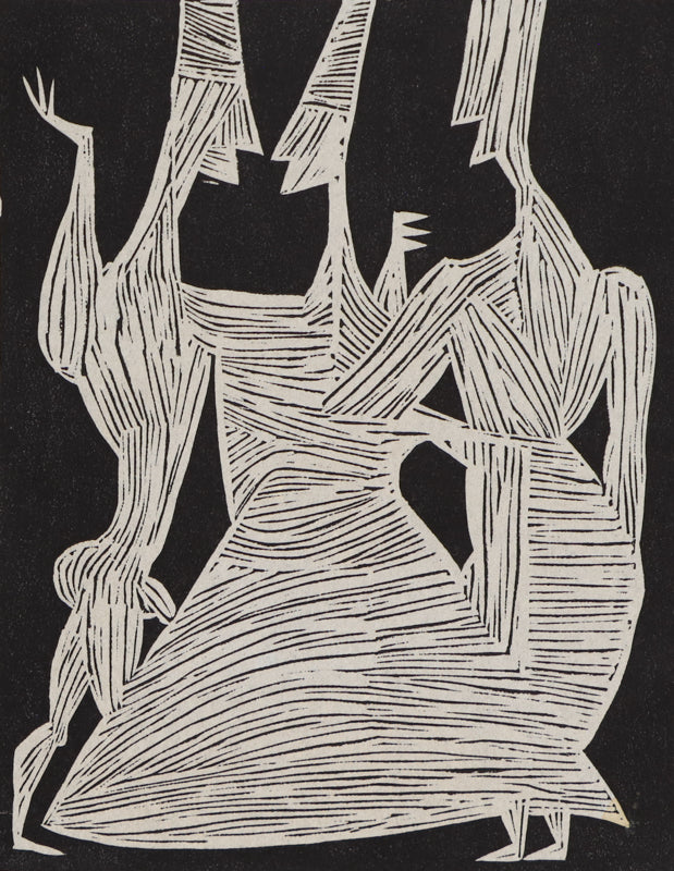 The Abduction of Helen (Black and White Abstract), Print, circa 1940-1970