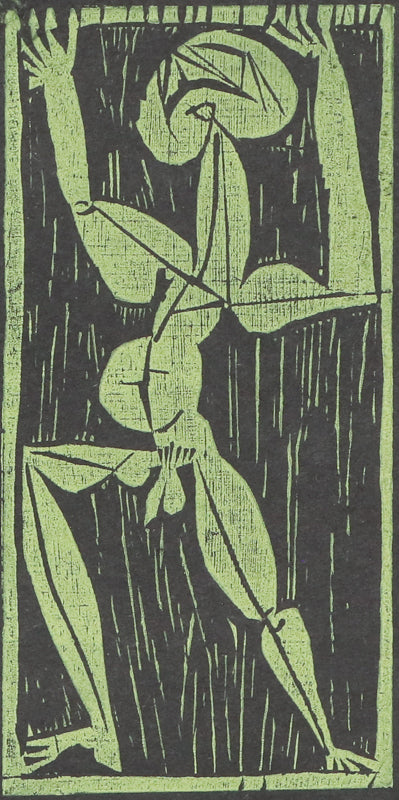 Edward Marecak (1919-1993) artwork for sale. Mars (Abstracted Male Figure), Print, circa 1940-1970, Denver, Colorado, Art Gallery)