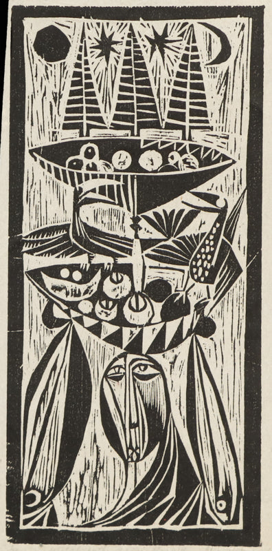 Witch With Baskets, Print
