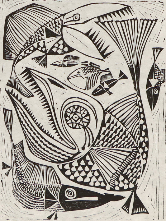Edward Marecak (1919-1993) artwork for sale. Big Fish Eats The Little Fish, Print, Denver, Colorado, Art Gallery)