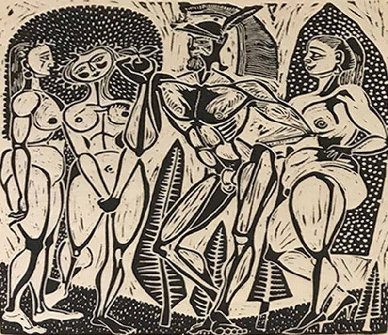 Untitled (Warrior with Three Women), Print