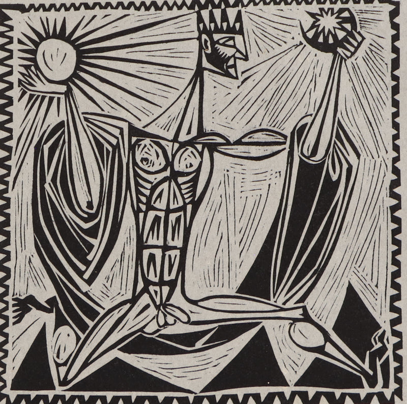 Apollo and the Sun (Abstracted Man with Sun and Moon), Print