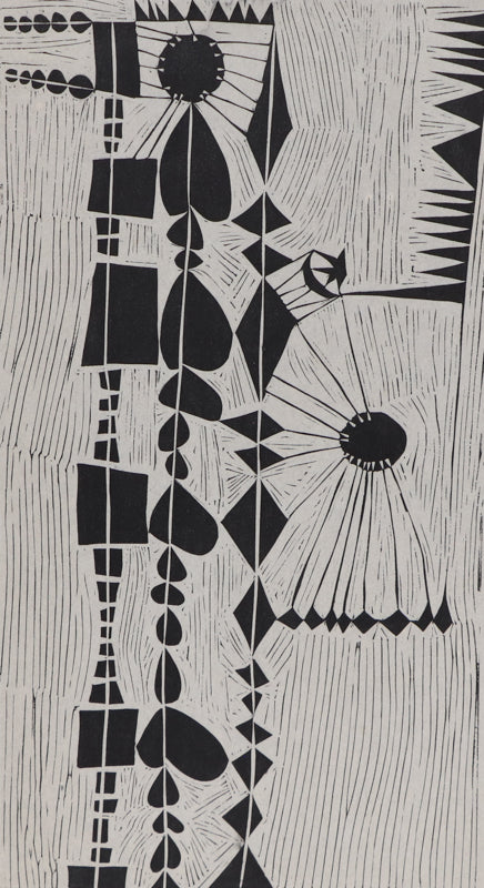 Edward Marecak (1919-1993) artwork for sale. Black Suns (Abstract with Suns), Print, circa 1940-1970, Denver, Colorado, Art Gallery)