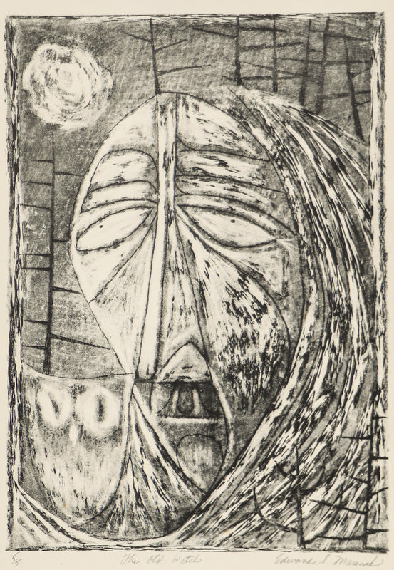 The Old Witch (Abstracted Woman with Owl), Print