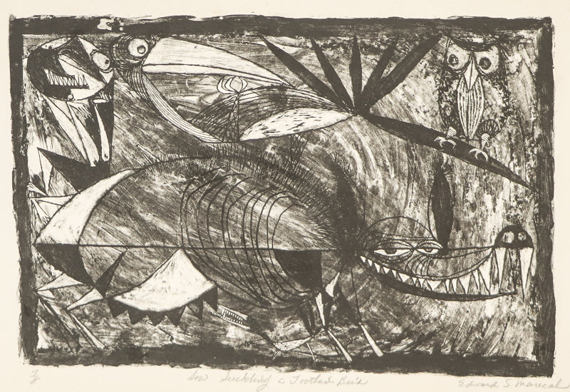 Sow Suckling a Toothed Bird (Abstracted Bird, Pig, Human, and Owl), Print
