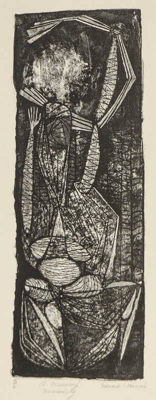 A Mummy Undressing (Black and White Abstract), Print