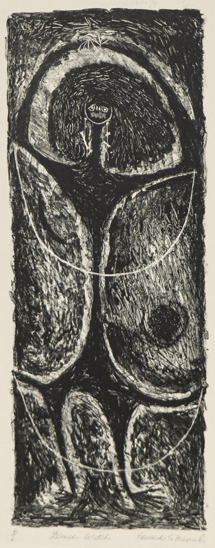 Dance Witch (Black and White Figural Abstract), Print