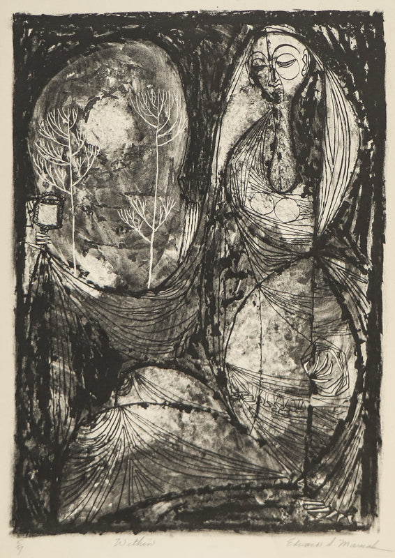 Edward Marecak (1919-1993) artwork for sale. Within (Black and White Abstract), Print, Denver, Colorado, Art Gallery)