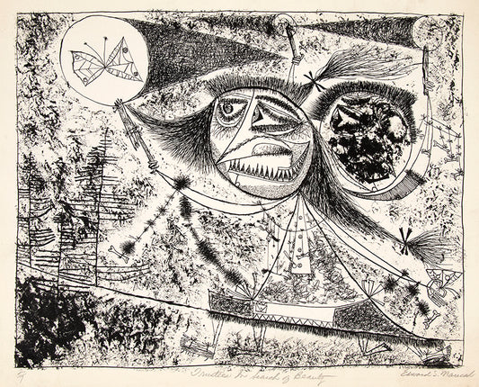 Edward Marecak (1919-1993) artwork for sale. Trustees In Search of Beauty (Abstract Figure in Forest), Print, Denver, Colorado, Art Gallery)