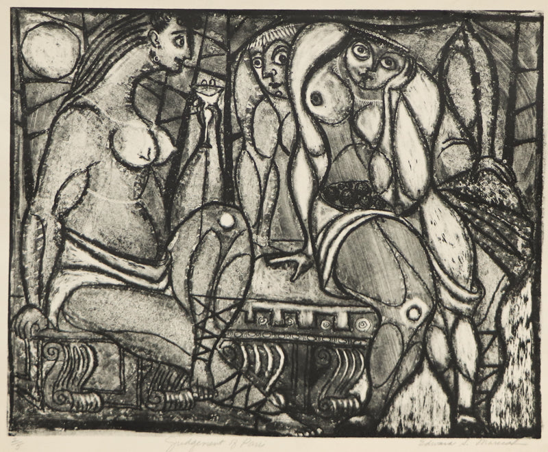 Edward Marecak (1919-1993) artwork for sale. Judgement of Paris (Three Abstracted Women), Print, Denver, Colorado, Art Gallery)