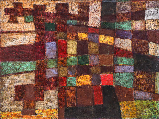 Untitled (Abstract in Umber, Red, Cream, Gold, Green, and Black), Painting