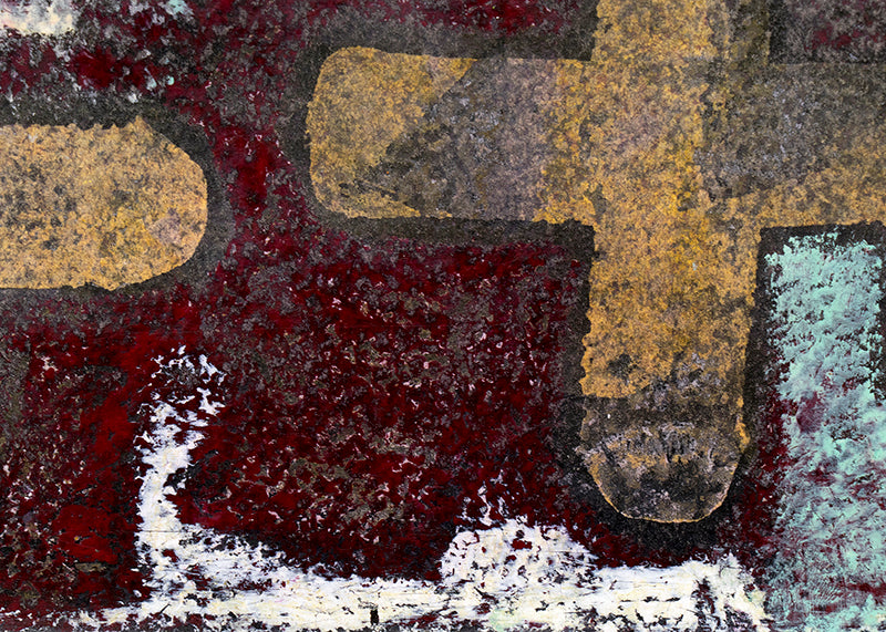 Calligraphy (Abstract in Ochre, Cyan, Black, and White), Painting, 1964