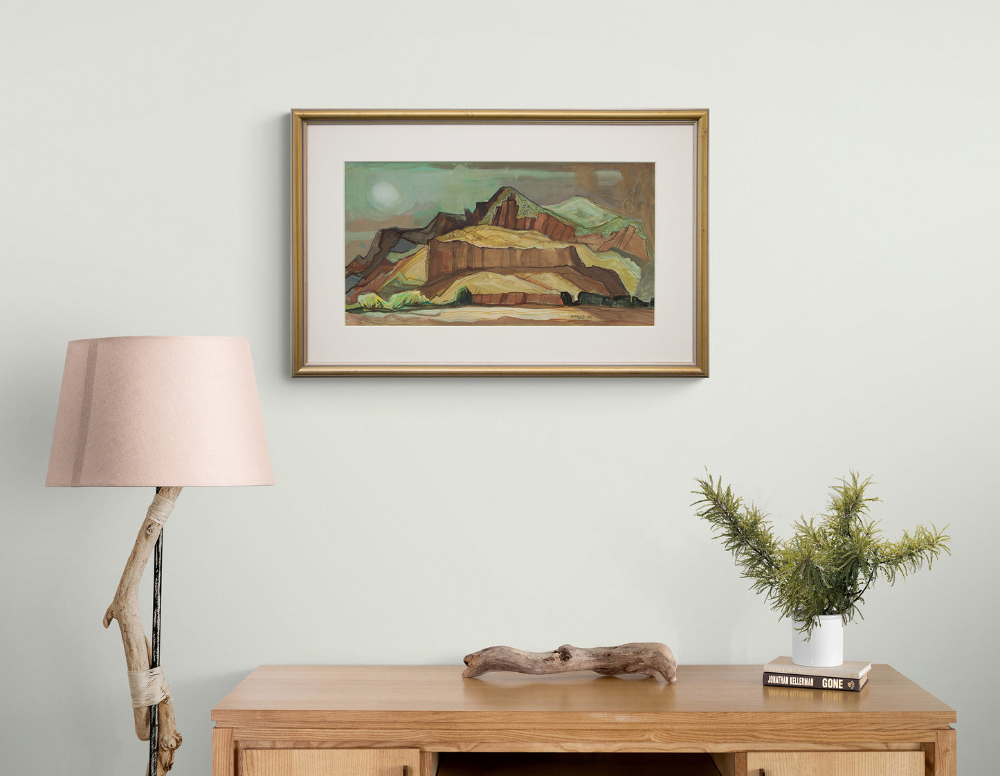 Spring Storm (Nighttime Mountain Landscape), Painting, dated 1980