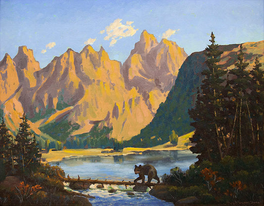 Harold Skene (1883-1978) artwork for sale. Little Bear (Landscape with Lake and Mountains), Painting, 1959, Denver, Colorado, Art Gallery)